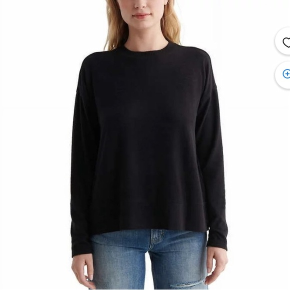 NWT Lucky Brand Black Ultra Soft Knit Sweater Sz M - Picture 1 of 10